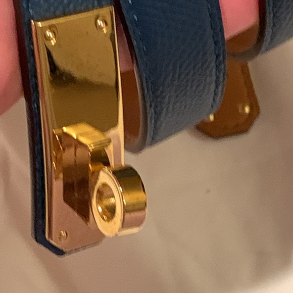 Brand new thin trendy navy belt , adjustable size L 30 . Never been worn,fashion main image 11